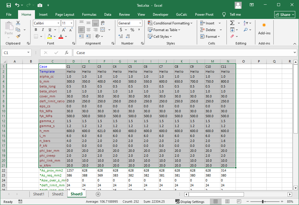 GoCalc.AI Excel workspace
