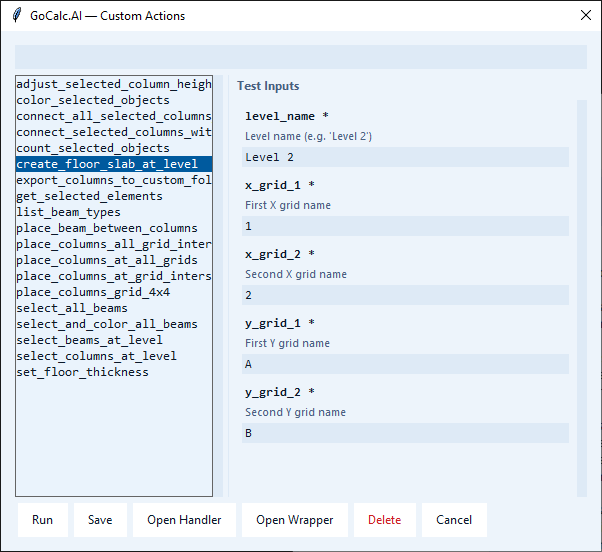 GoCalc.AI Revit actions browser